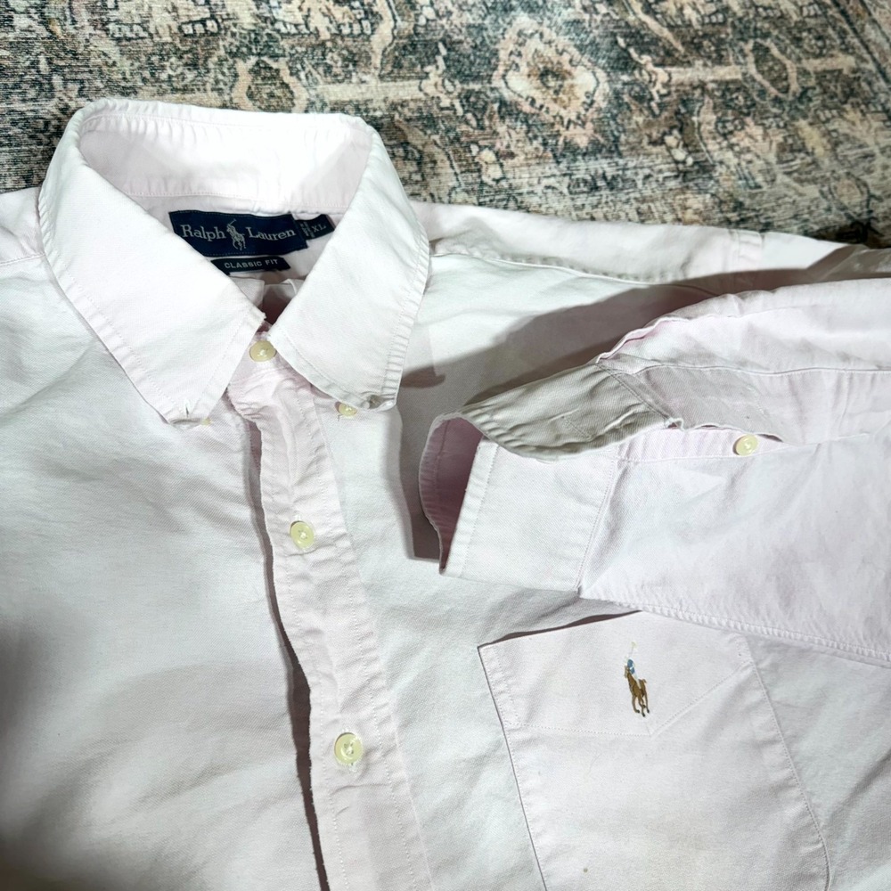 Polo Ralph Lauren Shirt Men's XL Pink Pony Button-Up Classic Fit Business Career